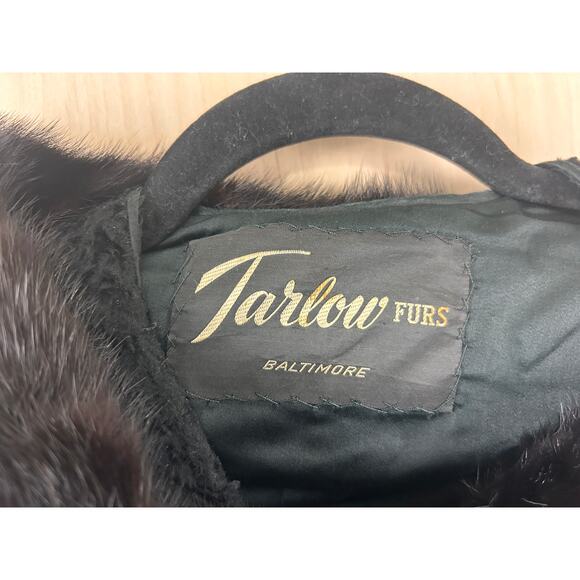 Tarlow Furs Baltimore Vintage Black Fur Jacket Mink Trim Monogrammed - Picture 5 of 14